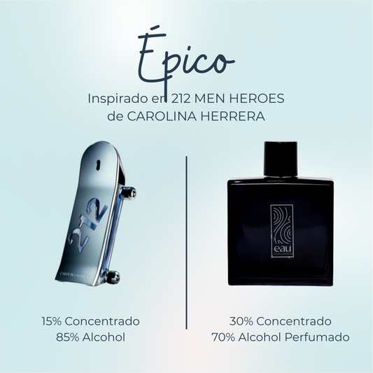 Perfume Epico Inspirado en 212 MEN HEROES de CAROLINA HERRERA