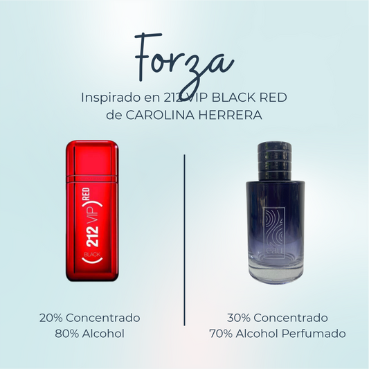 Perfume Forza Inspirado en 212 VIP BLACK RED de CAROLINA HERRERA