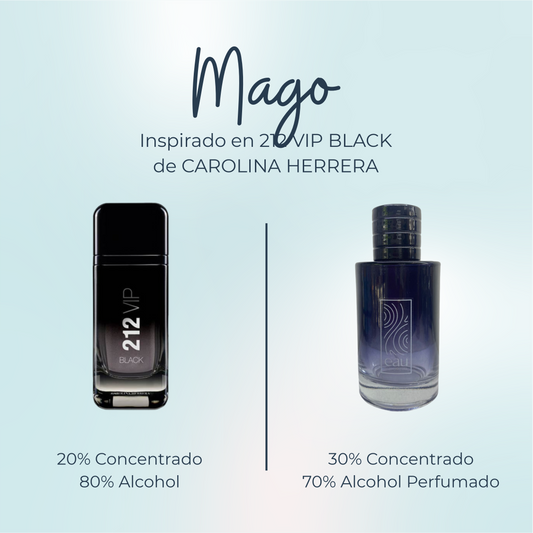 Perfume Mago Inspirado en 212 VIP BLACK de CAROLINA HERRERA