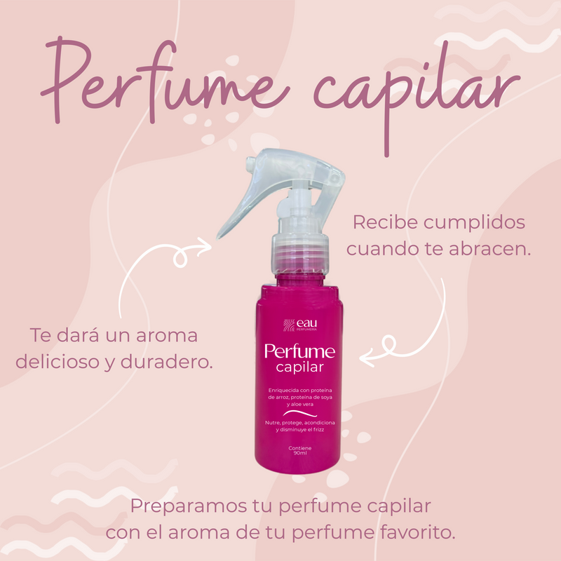 Perfume capilar con la misma fragancia femenina