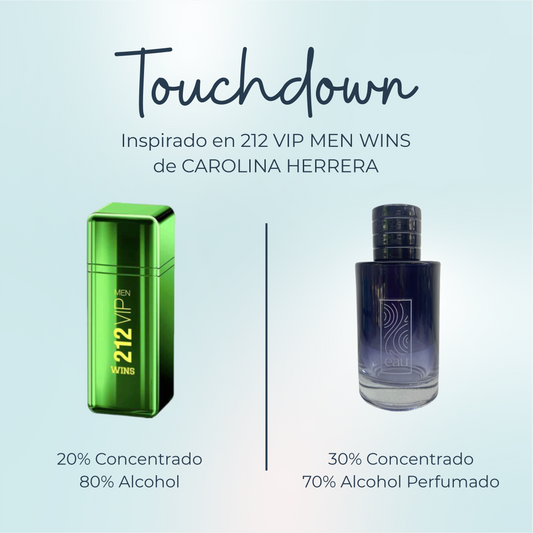 Perfume Touchdown Inspirado en 212 VIP MEN WINS de CAROLINA HERRERA