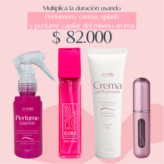 Perfumero, Crema, Splash y Perfume Capilar del mismo aroma