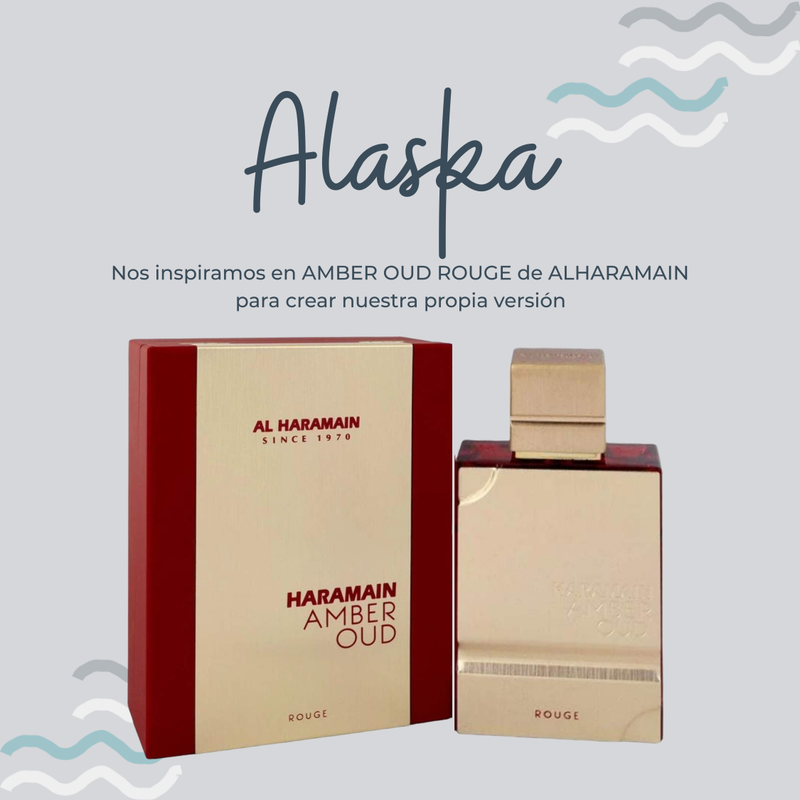 Perfume Alaska Inspirado en AMBER OUD ROUGE de AL HARAMAIN