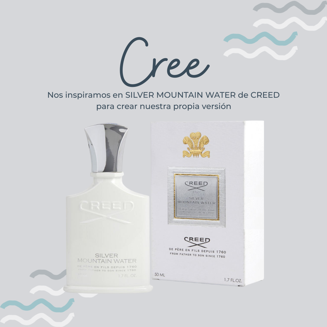 Perfume Cree Inspirado en SILVER MOUNTAIN de CREED - PerfumeriaEau