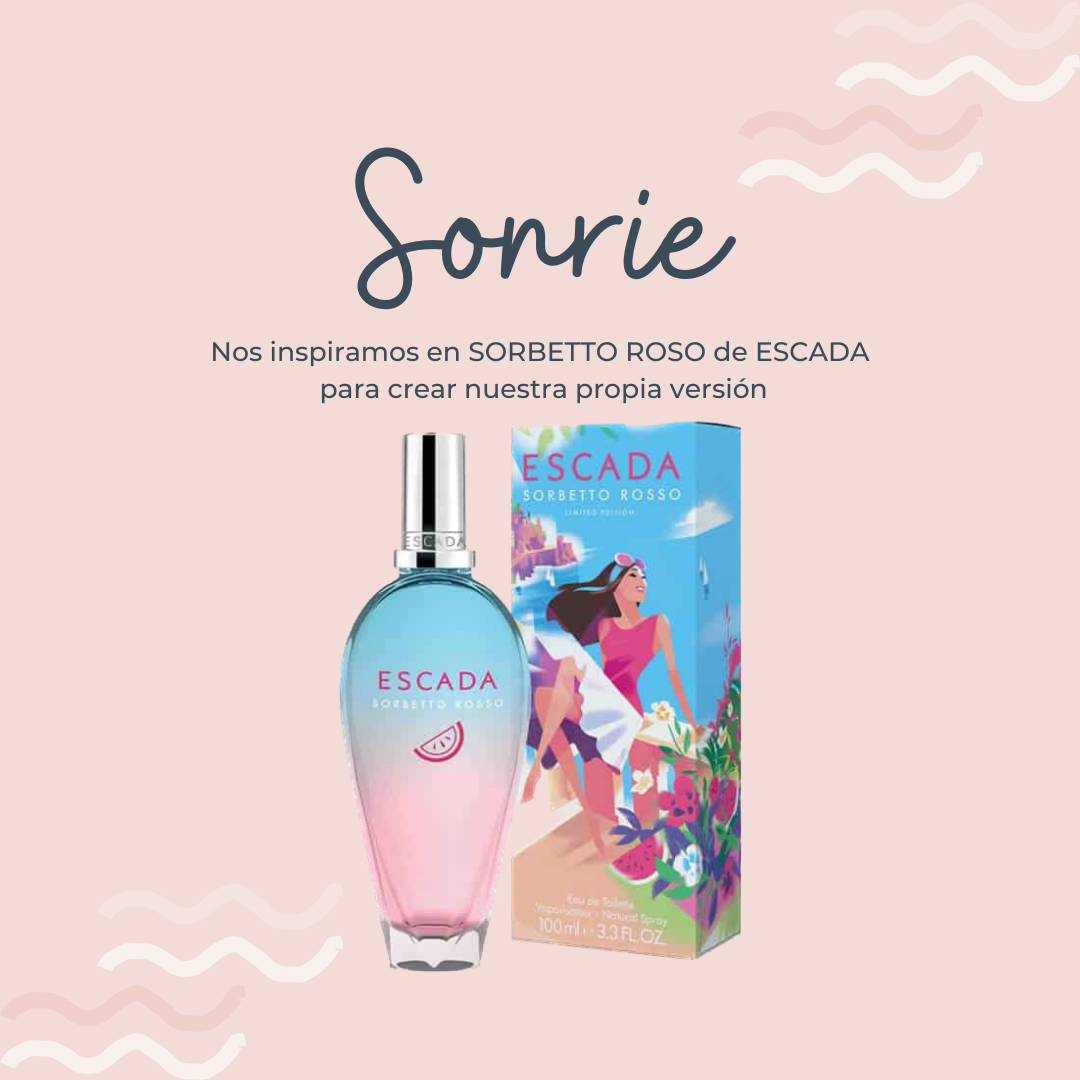 Perfume Sonrie inspirado en SORBETTO ROSO de ESCADA - PerfumeriaEau