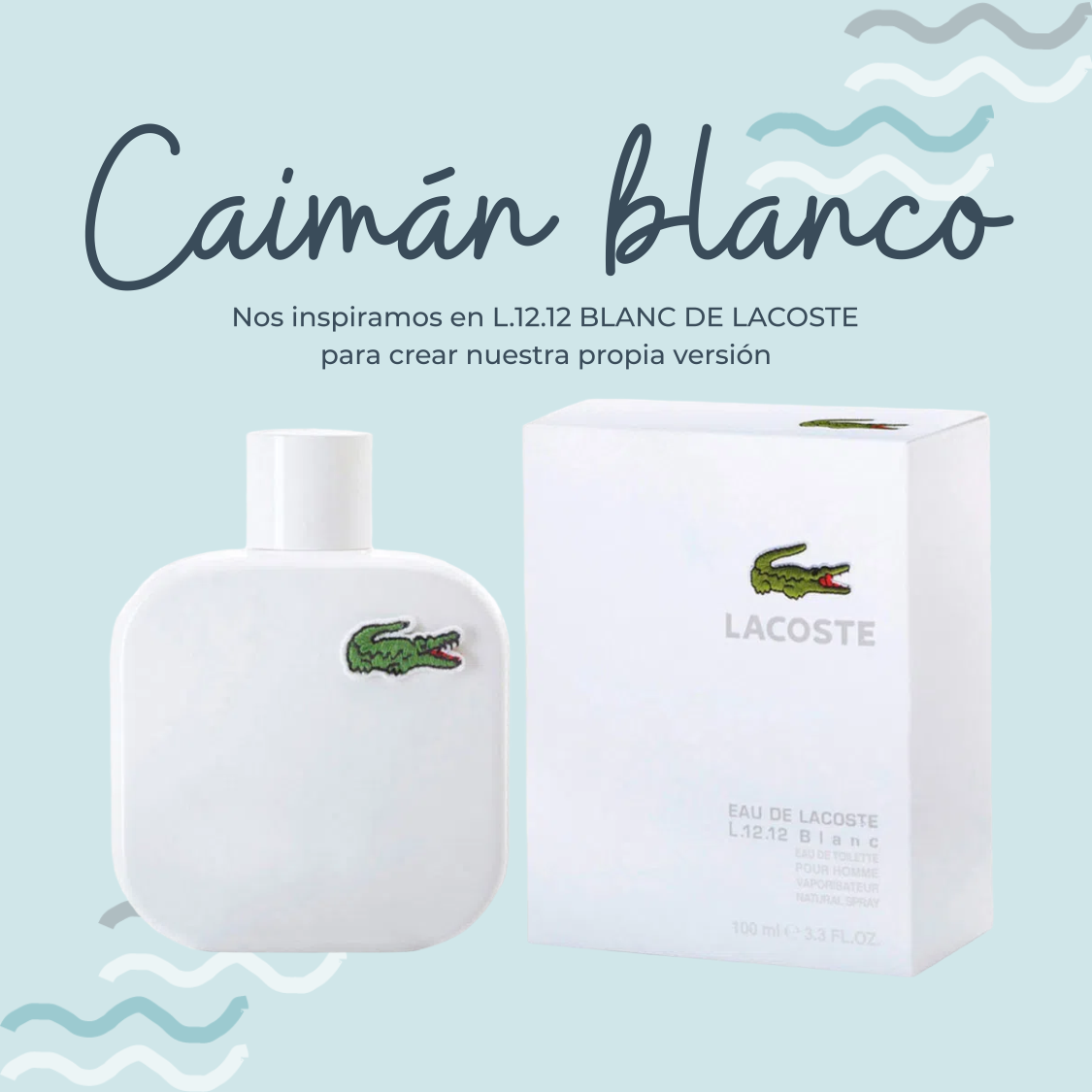 Perfume Caiman Blanco Inspirado en L12.12 BLANC de LACOSTE - PerfumeriaEau