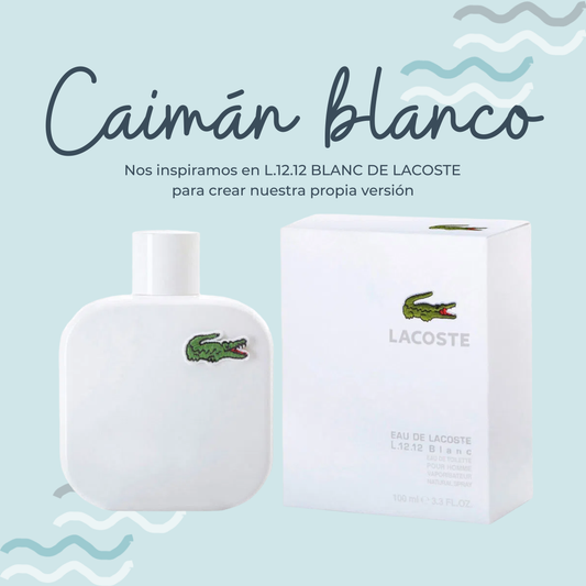 Perfume Caiman Blanco Inspirado en L12.12 BLANC de LACOSTE - PerfumeriaEau