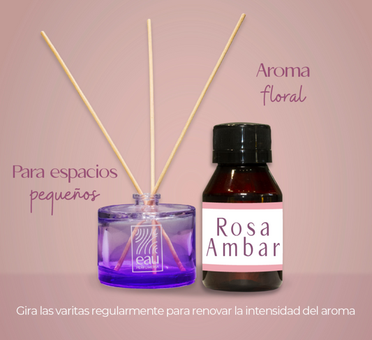 Difusora ROSA AMBAR Fragancia para palitos - PerfumeriaEau