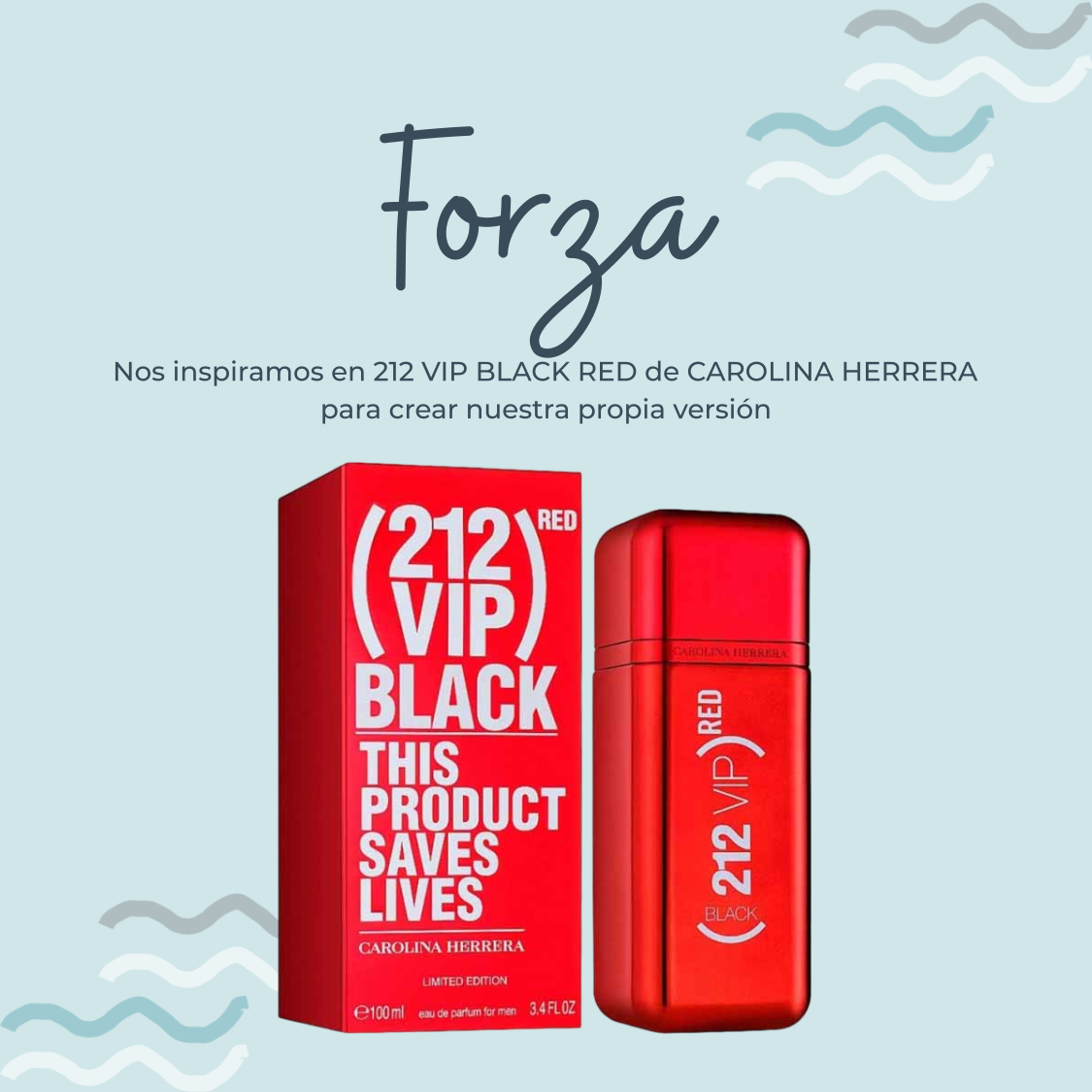 Perfume Forza Inspirado en 212 VIP BLACK RED de CAROLINA HERRERA - PerfumeriaEau